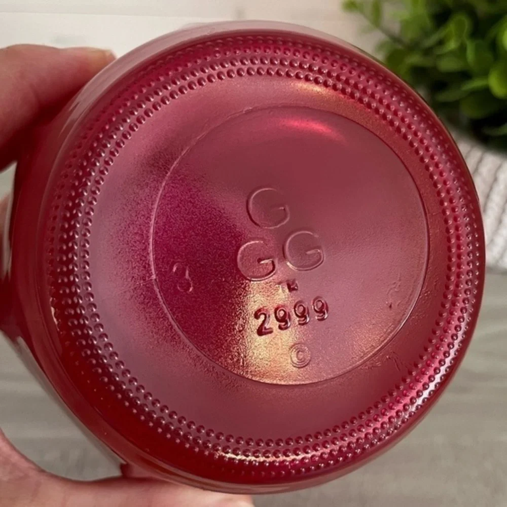 Vintage Garcia Glass Group GGG 2999 Octagon Shaped Red Vase Octagon 8" Flute - Picture 14 of 14